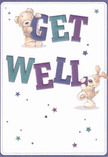 Radiating cheerful warmth and whimsical energy, this get well card feels as welcoming as a friendly greeting along Erith's Bexley Road. Two delightful companions-a teddy bear with a comforting presence and a lively puppy full of affection-animate the scene, each interacting playfully with the large, colourful 'Get Well' lettering. Deep indigos and soft teals in the text create a gentle vibrancy, standing out against a creamy, reassuring background similar to the bright spaces in Erith's community hubs. Scattered blue and purple stars twinkle across the card, lightening the mood with hopeful possibilities-much like the sense of camaraderie found near Erith's Market Square. The characters' illustrated fur appears soft and inviting, their faces conveying support and joy, almost as if the card itself offers a hug and a smile. This card is more than just a message; it's an emotional salve, thoughtfully crafted to offer solace and encouragement for anyone recovering in Erith, embodying the same spirit of compassion that defines the town's florists and neighbours alike.